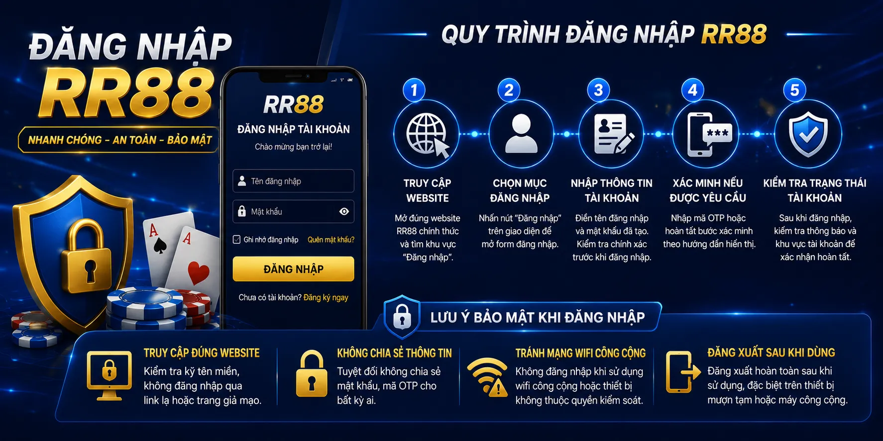 Lưu ý bảo mật tài khoản khi đăng nhập RR88